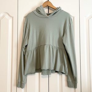 AE fleece peplum cropped hoodie